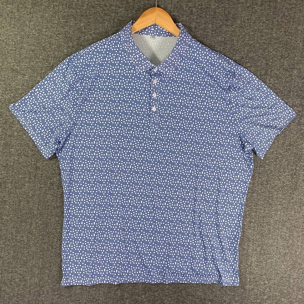 State & Liberty Polo Shirt Men 3XL Blue Performance Athletic Stretch